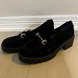Vintage Black Velvet Loafers